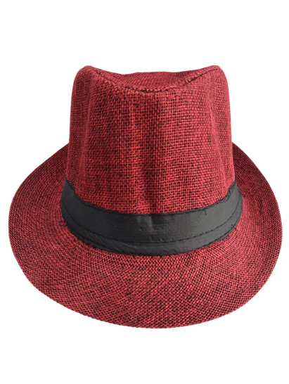 Costumeonrent Red Western Cowboy & Ballroom Style Hat | Fancy Dress Accessory for Dance, Stage Shows & Theme Parties For Kids