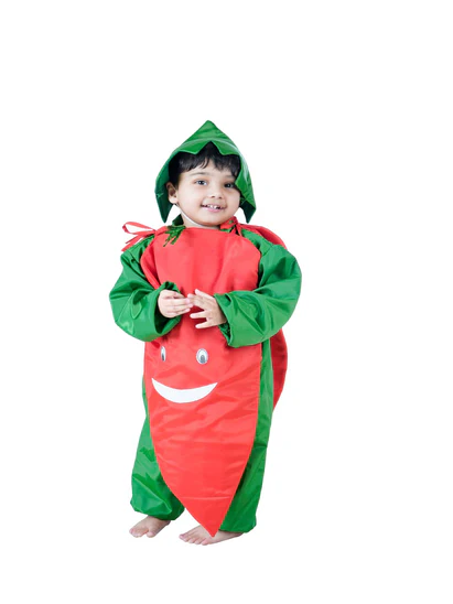 costumeonrent Carrot Gajar Vegetable Kids Fancy Dress Costume