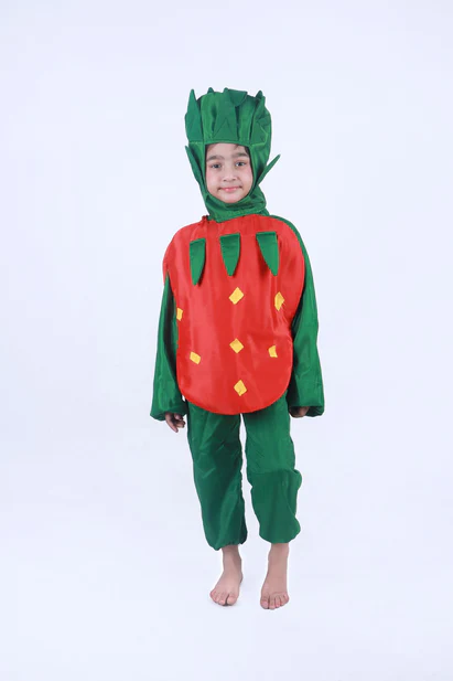 costumeonrent Strawberry Fruit Kids Fancy Dress Costume