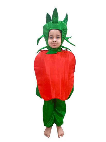 costumeonrent Red Apple Healthy Fruit Kids Fancy Dress Costume