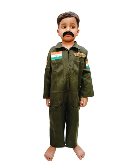 costumeonrent Abhinandan Indian National Hero Air Force Kids Fancy Dress Costume