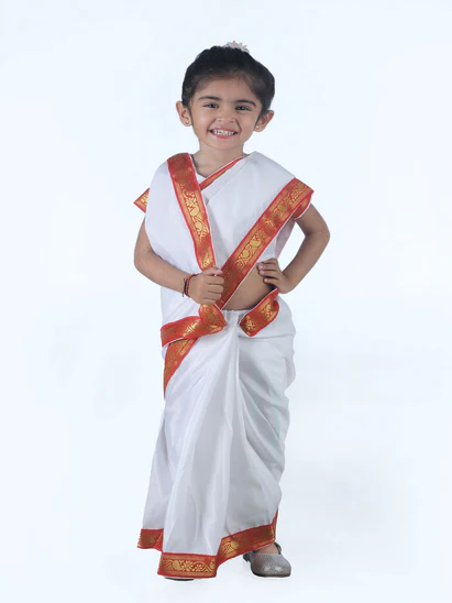 costumeonrent Sarojini Naidu Leader Saree GIrls & Women Fancy Dress Costume