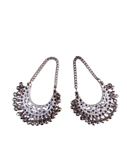 Exquisite Indian Traditional Silver Necklace & Earrings - Fancy Dress Costume Accessory for Girls